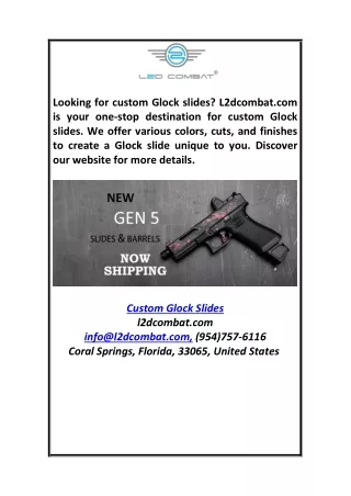 Custom Glock Slides L2dcombat.com