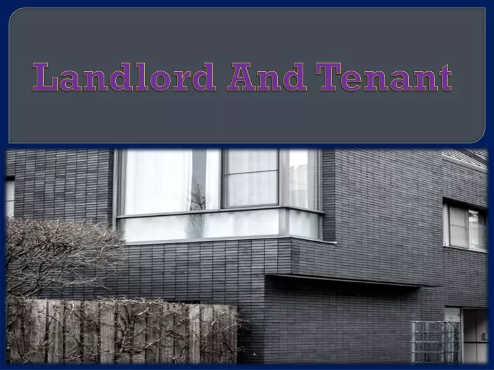 landlord and tenant