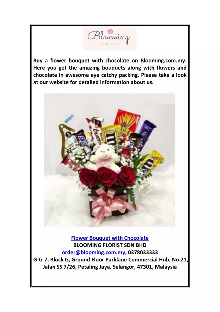 ppt-flower-bouquet-with-chocolate-blooming-my-powerpoint