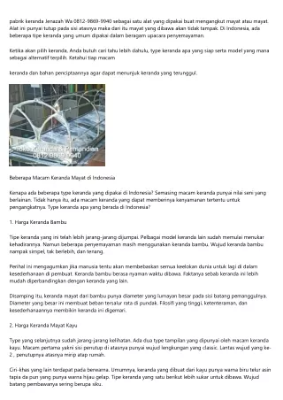 Perusahaan Keranda Mayat YogyakartaWa 0812-9869-9940