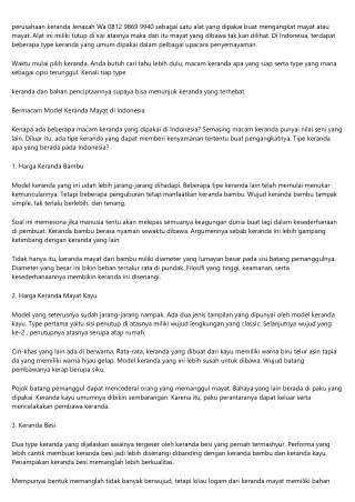 Jual Keranda Jenazah SerangTelepon 0812-9869-9940