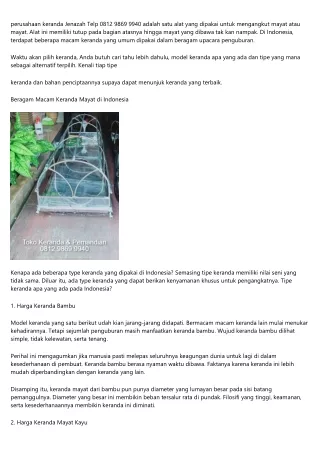 Jual Keranda Mayat ProbolinggoHub 0812 9869 9940