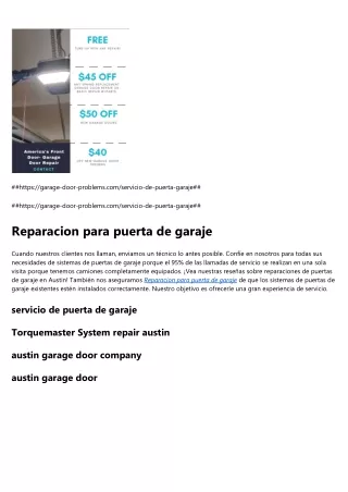 servicio de puerta de garaje