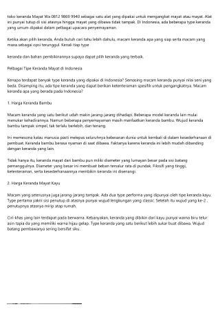 Toko Keranda Jenazah MojosariTelepon 0812 9869 9940