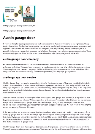 Austin garage door