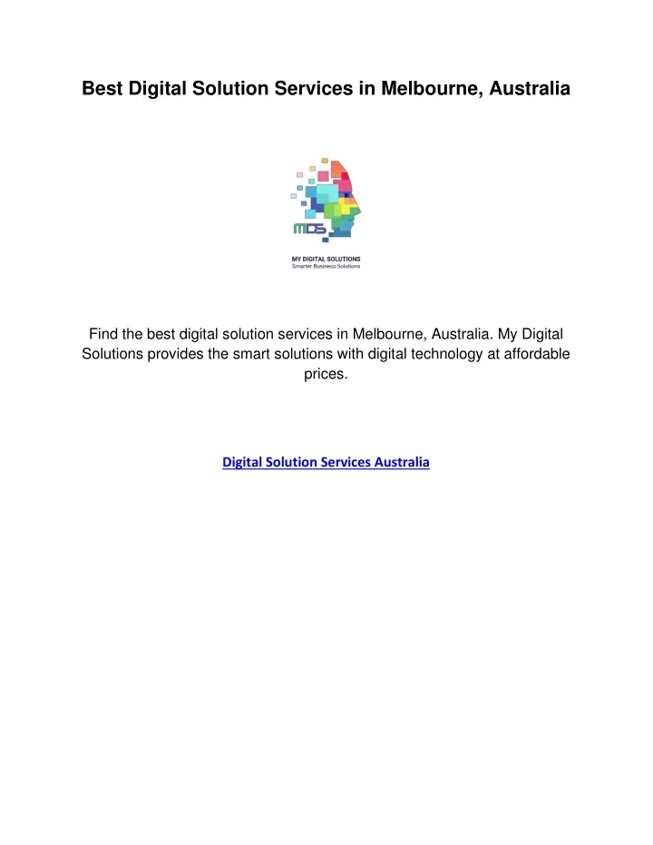 best digital solution services in melbourne