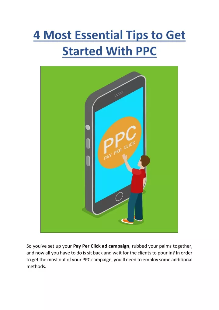 4 most essential tips to get started with ppc