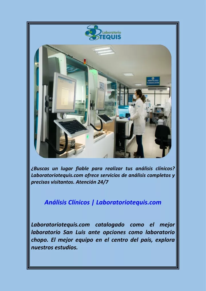 PPT - Análisis Clínicos Laboratoriotequis.com PowerPoint Presentation ...