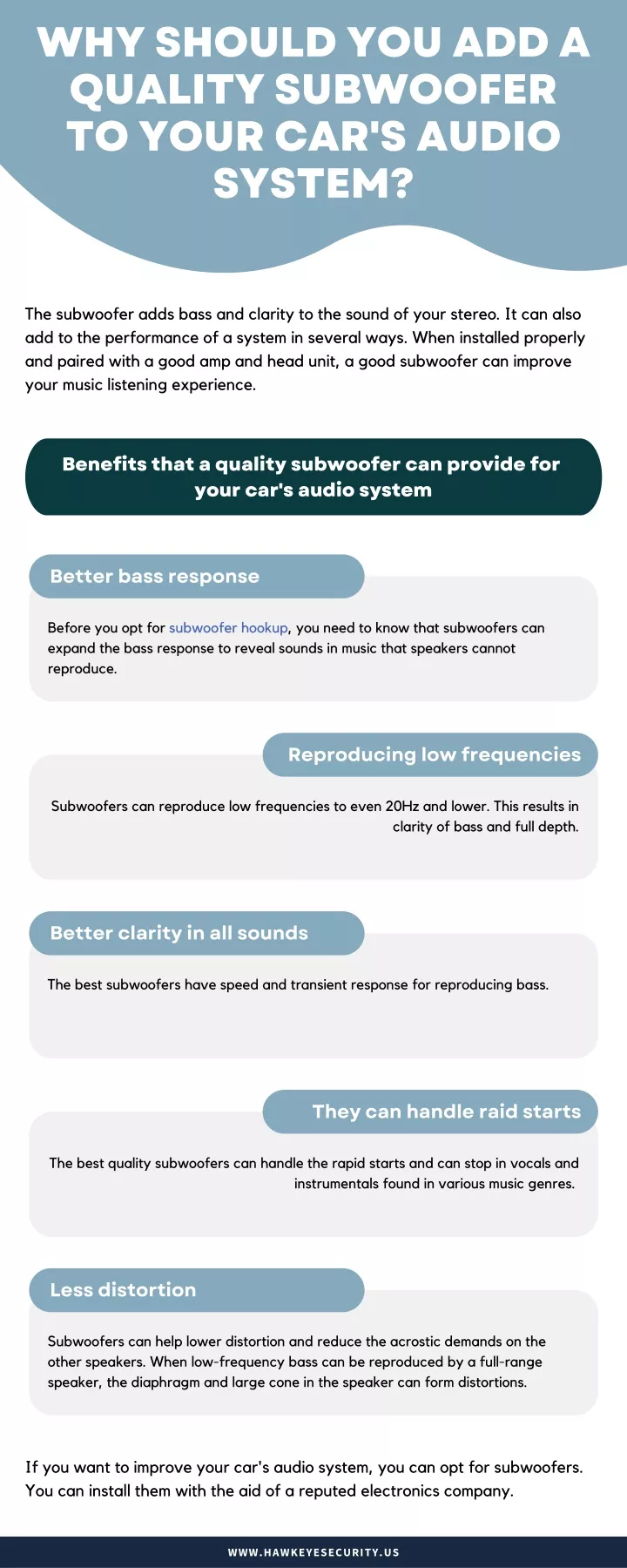 why should you add a quality subwoofer to your