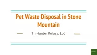 Pet Waste Disposal in Stone Mountain