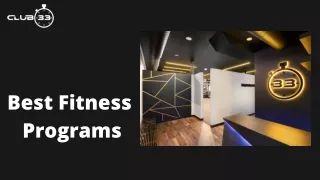 Best Fitness Programs