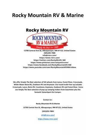 Rocky Mountain RV & Marine