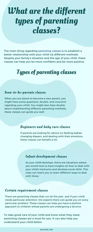 What are the different types of parenting classes?