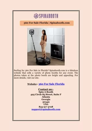 360 for sale florida spinabooth com