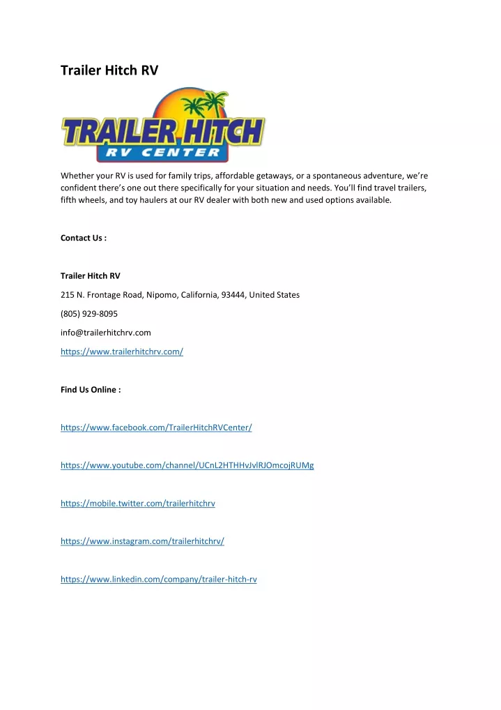 trailer hitch rv