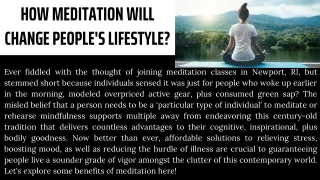 How Meditation Will Change People's Lifestyle?