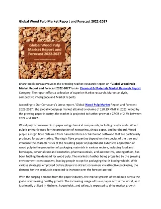 global wood pulp market report and forecast 2022