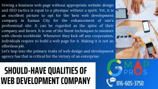 Should-Have Qualities Of Web Development Company