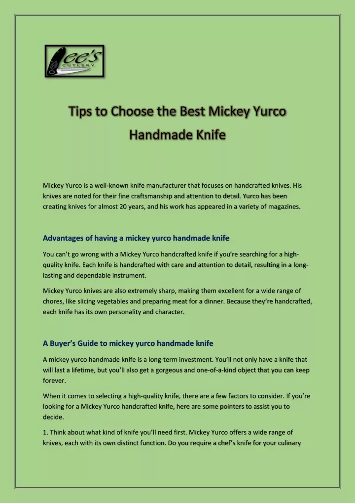 tips to choose the best mickey yurco