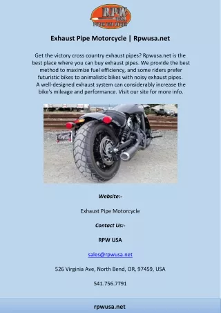 Exhaust Pipe Motorcycle | Rpwusa.net