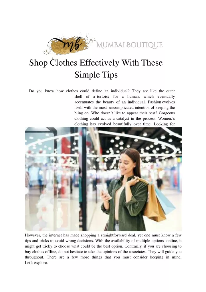shop clothes effectively with these simple tips