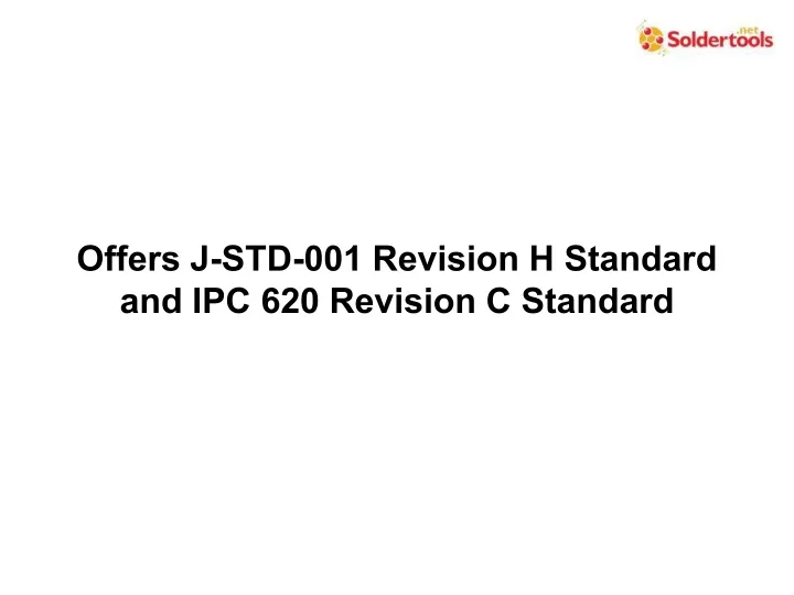 offers j std 001 revision h standard