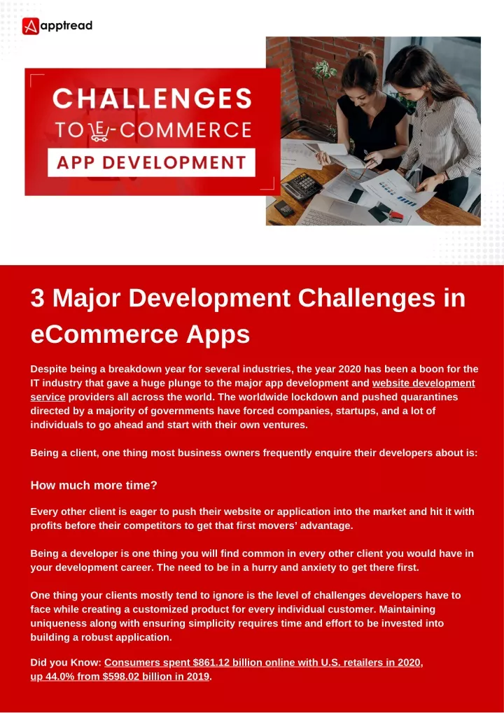 3 major development challenges in ecommerce apps