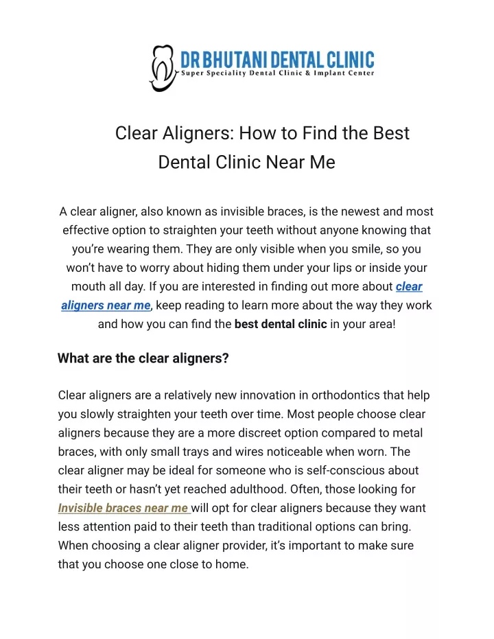 clear aligners how to find the best dental clinic