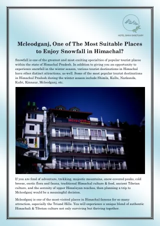 Best Hotel in Mcleodganj