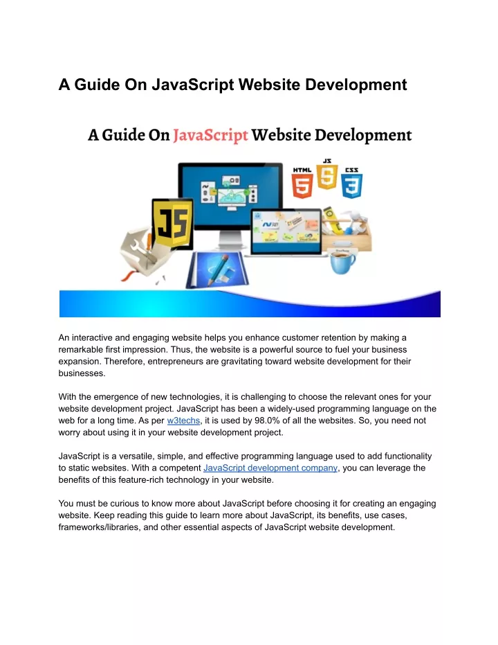 a guide on javascript website development