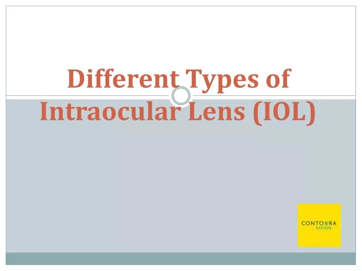 different types of intraocular lens iol