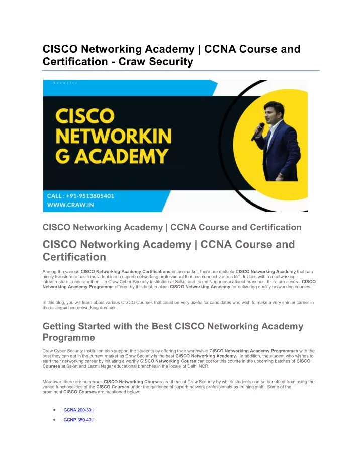 cisco networking academy ccna course