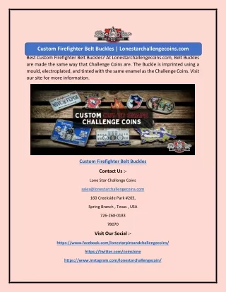 Custom Firefighter Belt Buckles | Lonestarchallengecoins.com