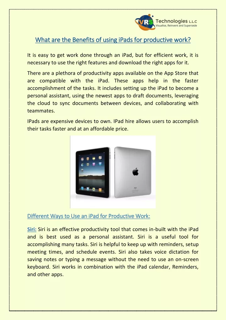 what are the benefits of using ipads