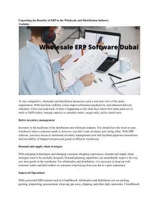 unpacking the benefits of erp in the wholesale