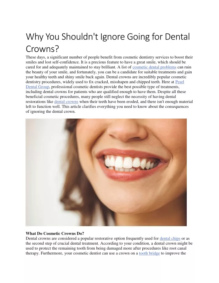 why you shouldn t ignore going for dental crowns