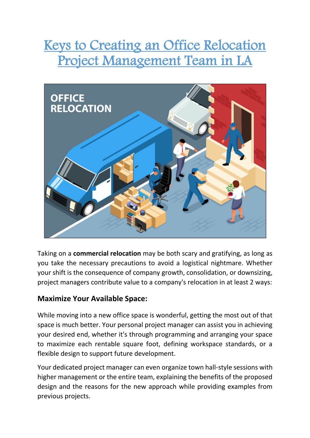 Relocation Project Completion PPT - Keys to Creating an Office Relocation Project Management Team in ...