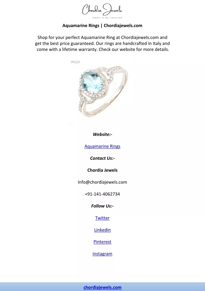 aquamarine rings chordiajewels com