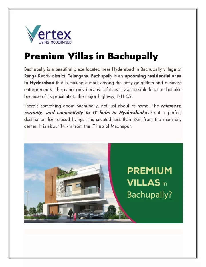 premium villas in bachupally