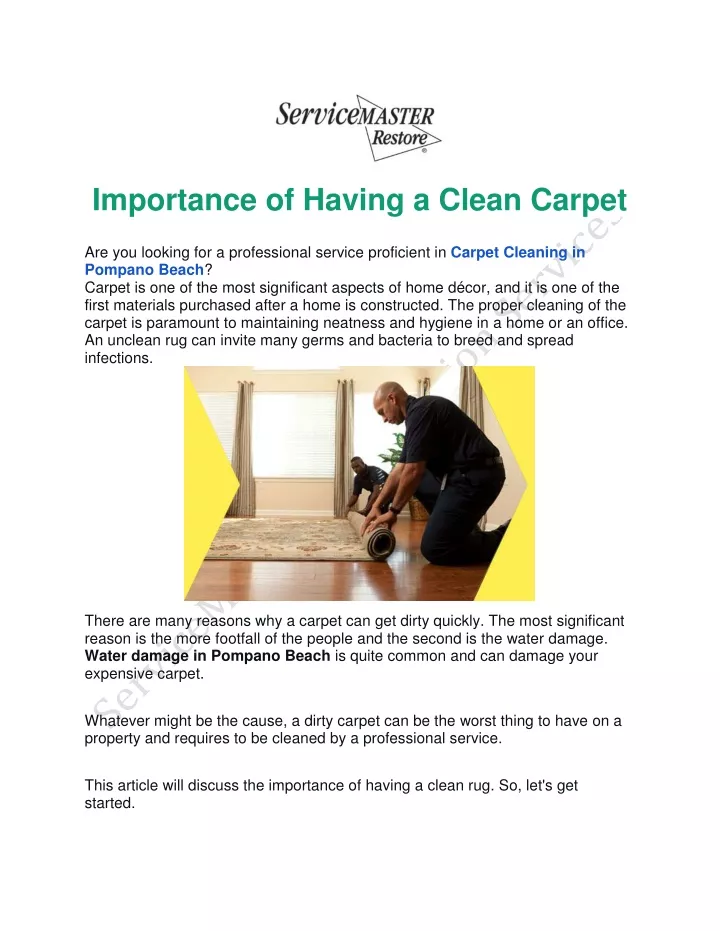 importance of having a clean carpet