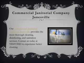 Commercial Janitorial Company Janesville