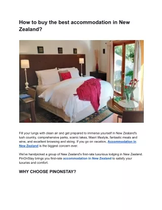 How to buy the best accommodation in New Zealand?
