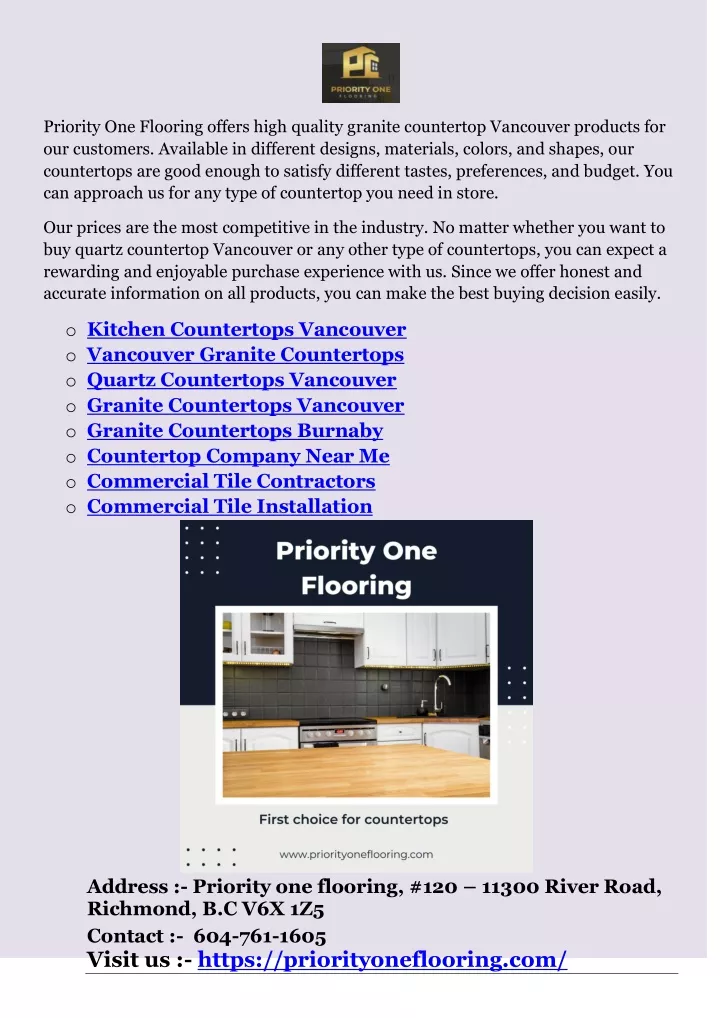 priority one flooring offers high quality granite