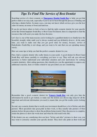 Tips To Find The Service of Best Dentist