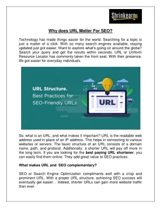 Why does URL Matter For SEO?