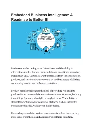 embedded business intelligence a roadmap