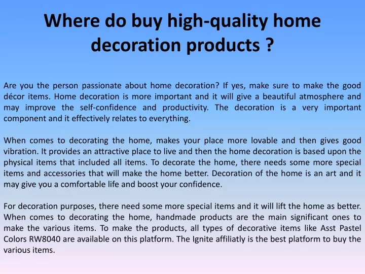 where do buy high quality home decoration products