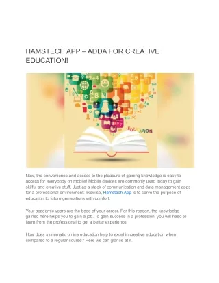 hamstech app adda for creative education