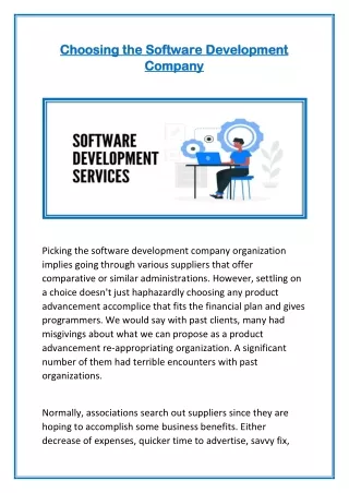 choosing the software development choosing