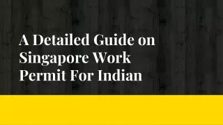 A Detailed Guide on Singapore Work Permit For Indian